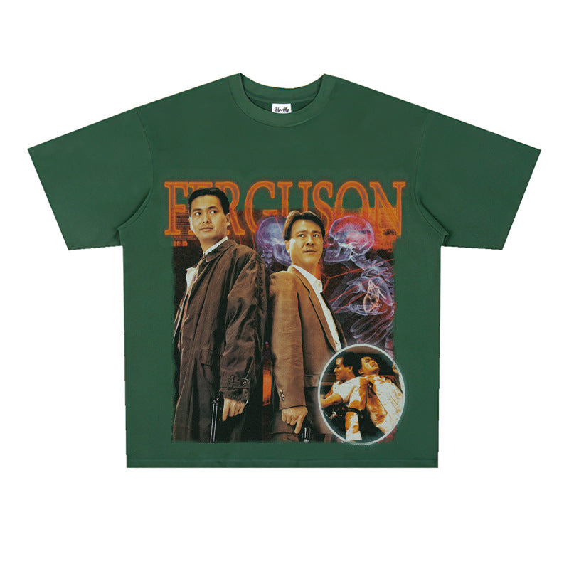 Film Star T Shirt Movie the Killer Derivative Short Sleeves Retro American Street T-shirt Men and Women