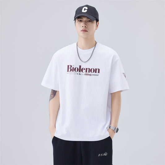 Mens T-shirts Summer Print Short Sleeve Vintage Loose