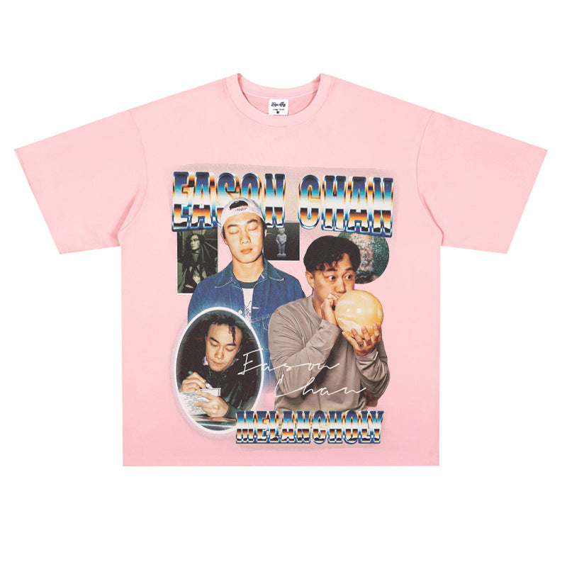 Film Star T Shirt Chen Yixun Loose American Retro Street T-shirt Men and Women