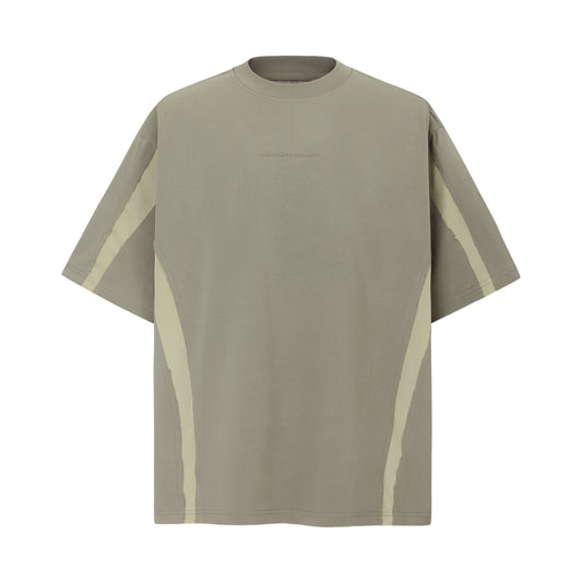 Unisex T-shirts Summer Solid Color Splicing Retro Men's Short Sleeve T-Shirt