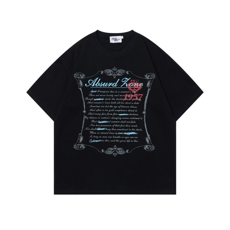 Camisetas streetwear Summer Vintage Casual Loose Short Sleeve T-Shirt
