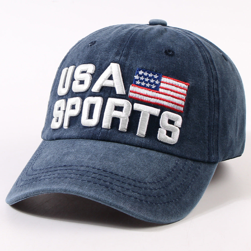 Vintage Usa Cap Embroidered Alphabet Cap