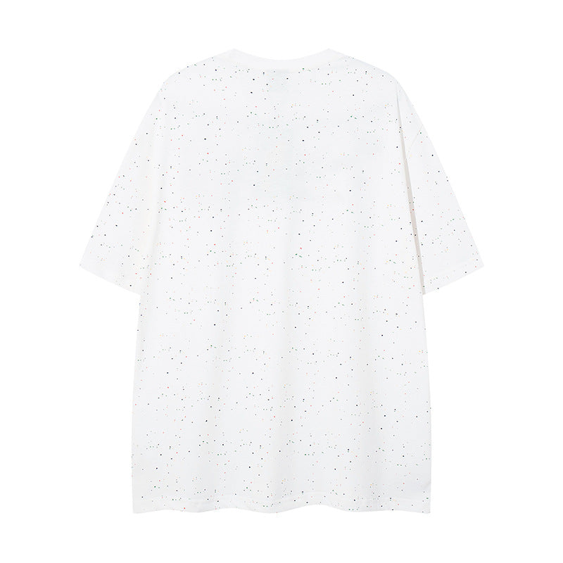 Nyc T-Shirt Vintage Kitten Embroidered Short Sleeve T-Shirt Summer Loose Casual Top