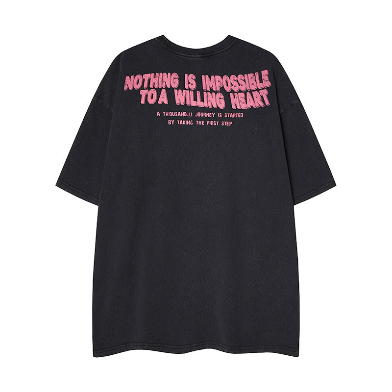 Nyc 1990 Shirt Retro Hip Hop Alphabet Short Sleeve T-Shirt