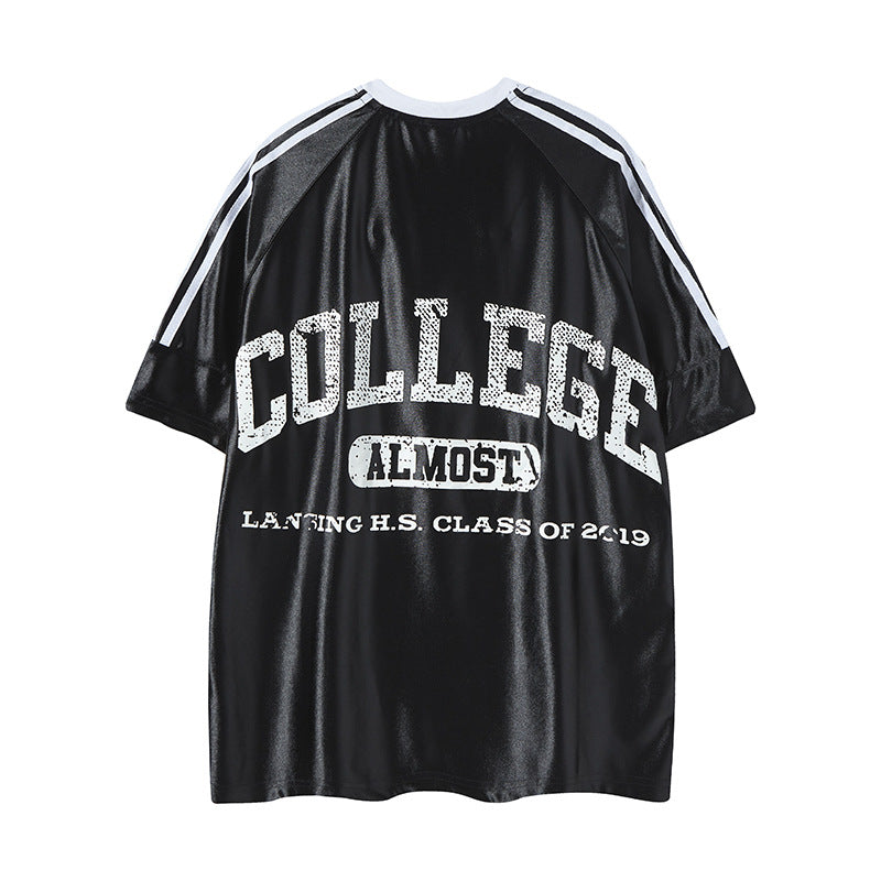 Nyc T Shirt Summer Vintage Casual Loose V-Neck Short Sleeve T-Shirt
