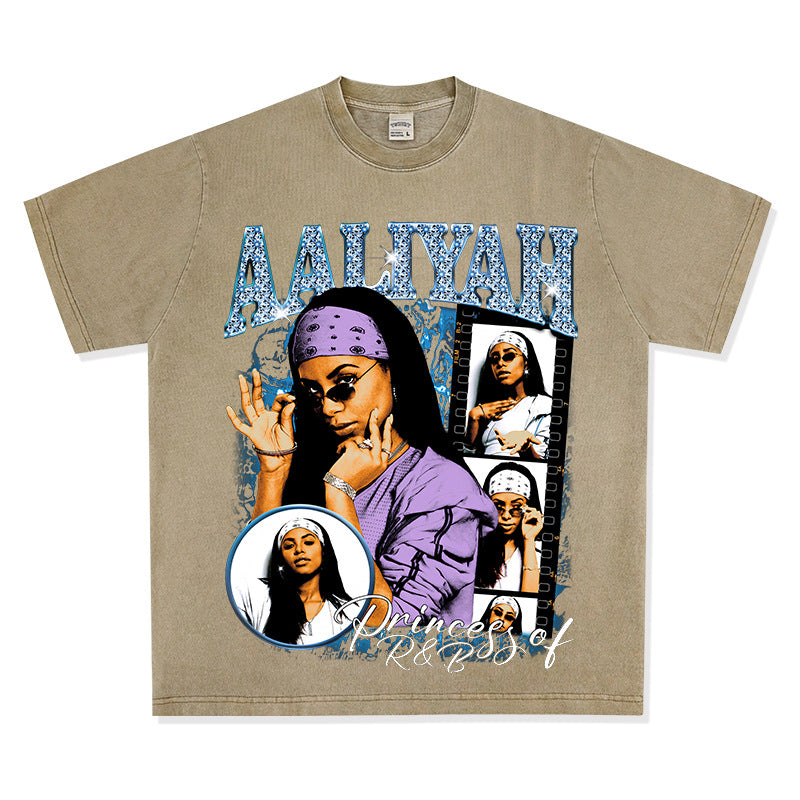 Marcas streetwear usa vintage hip hop alayiah print short sleeve t-shirt