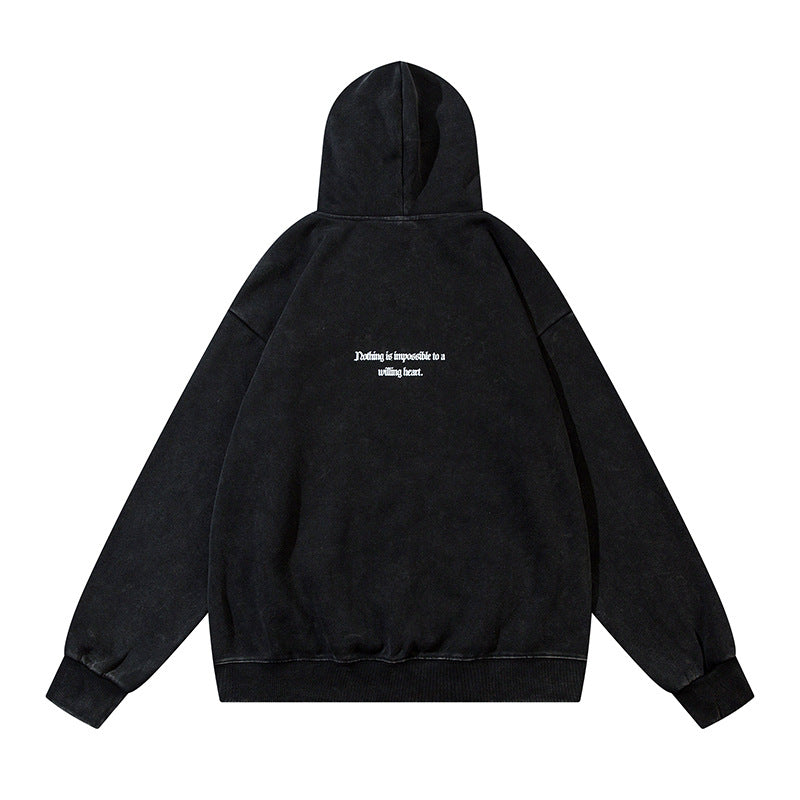 Streetwear Hoodie Washed Vintage Old Sweater Fall Hip Hoodie Loose Top