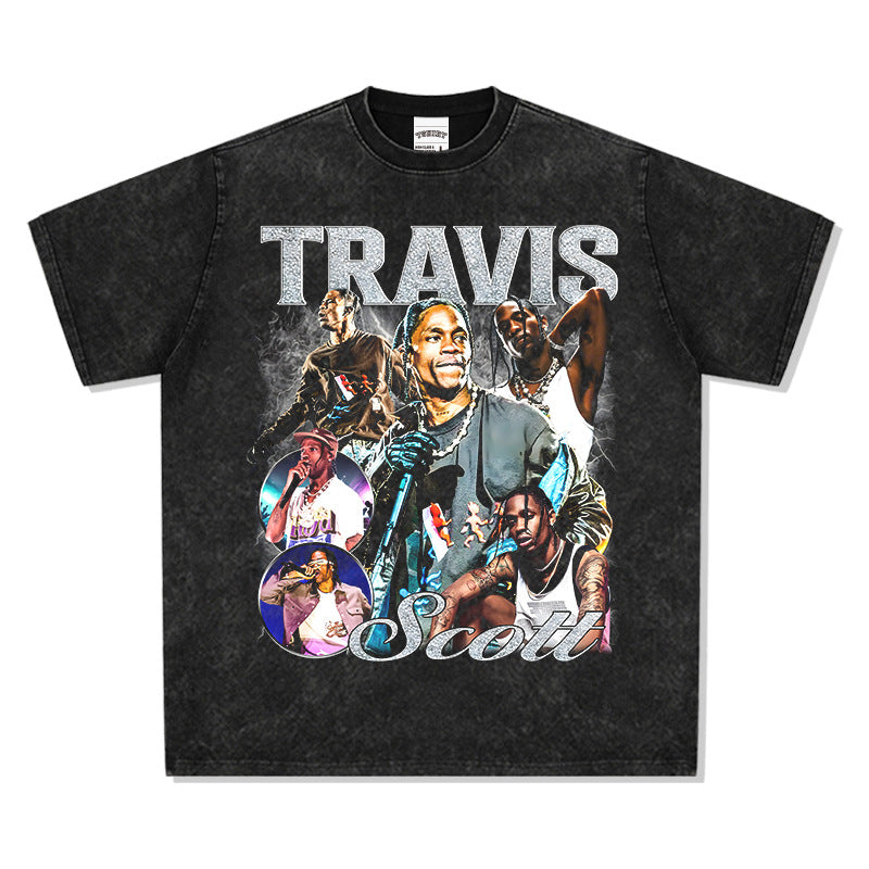 Marcas streetwear usa vintage ts scott print short sleeve t-shirt