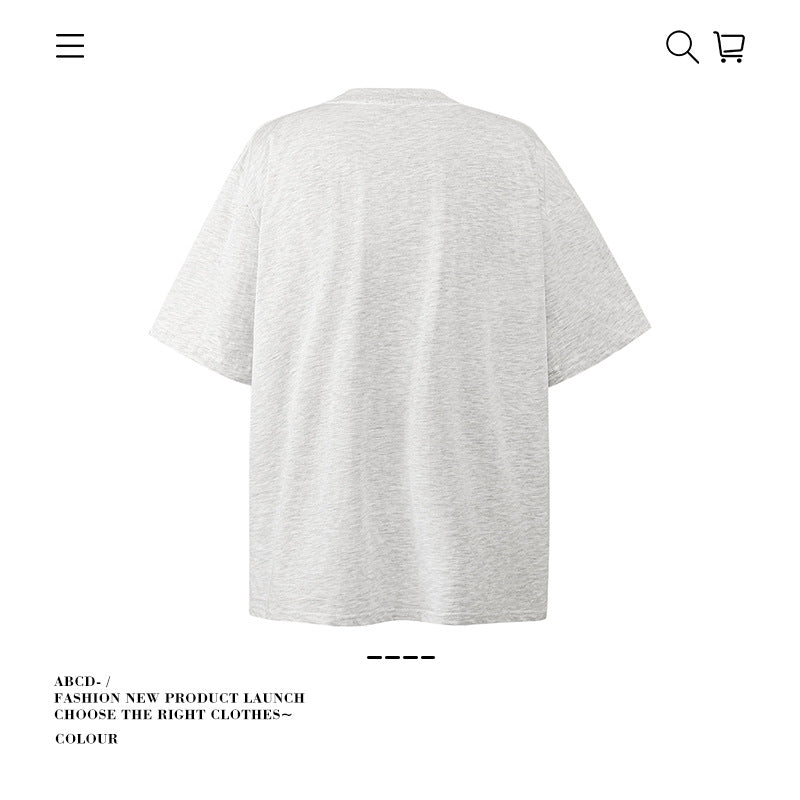 American vintage street T-shirt pure cotton retro men's and women's summer loose half sleeves