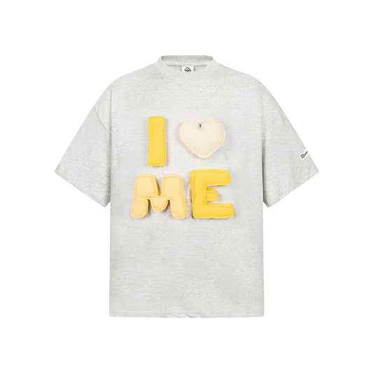 Hip Hop Clothes New York vintage three-dimensional love print loose T shirt