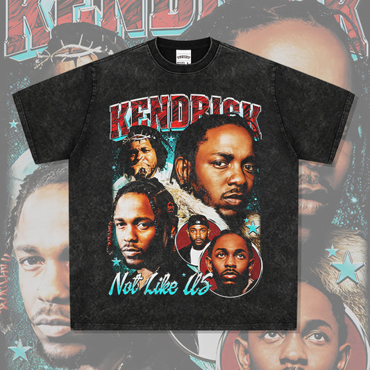 Cool t rapper hip hop kendrick kung fu kenny print short sleeve t-shirt