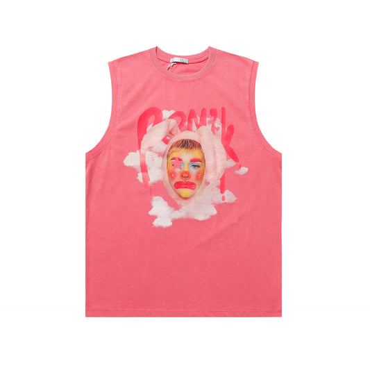 Hip hop shirt summer vest clown print t-shirt