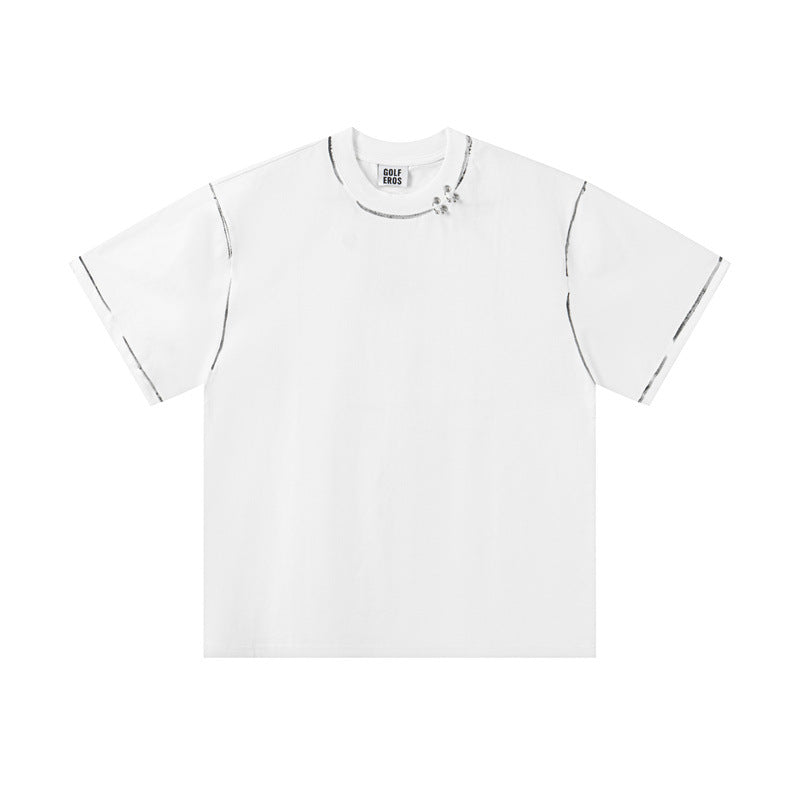 US drip outfits Summer Vintage Crew Neck Casual Loose Short Sleeve T-Shirts