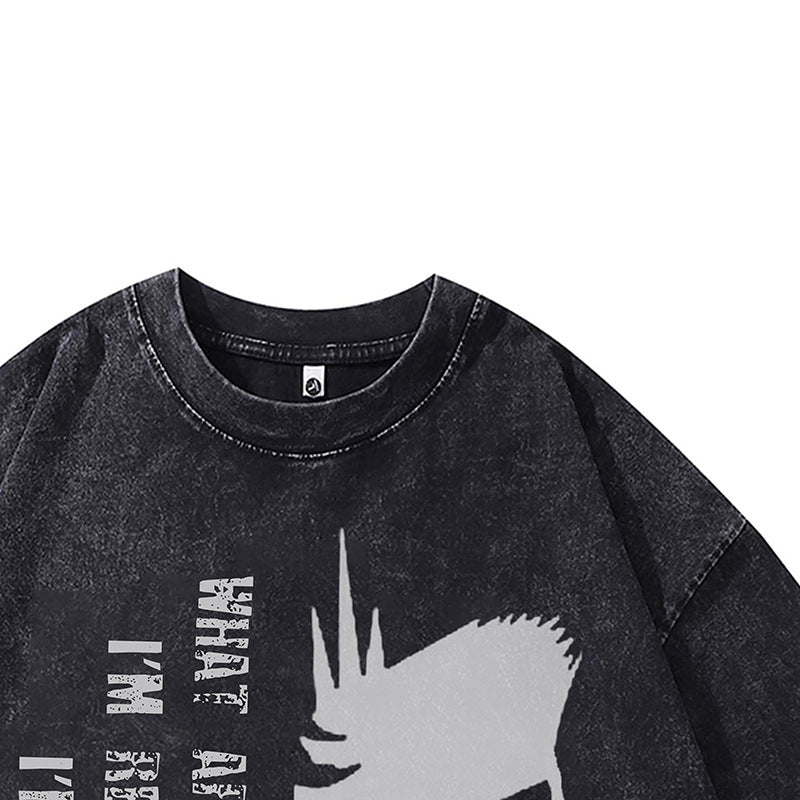 Ropa Vintage Hombre Vintage Hip Hop Clown Short Sleeve T-Shirt Loose oversize