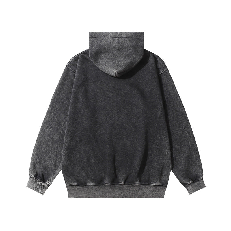 Streetwear Hoodie Vintage Washed Old Hooded Sweater Alphabet Print Casual Hoodie
