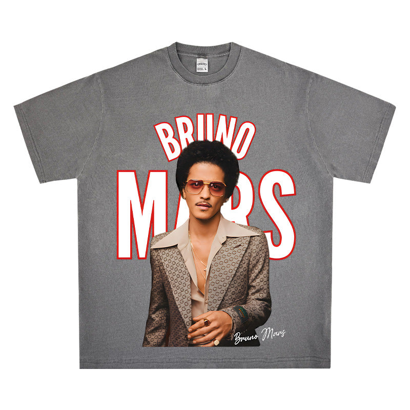 New york hip hop shop bruno mars print long sleeve short sleeve t-shirt