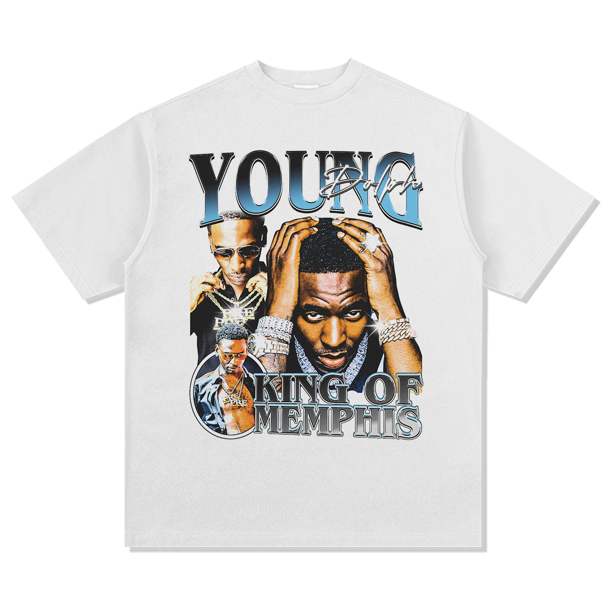 Marcas streetwear usa hip hop young dolphin Young Dolph print short sleeve t-shirt