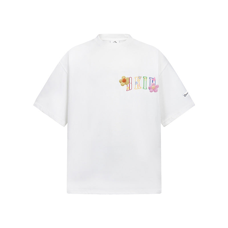 Casual Street Wear Vintage Flower Butterfly Summer Short Sleeve T-Shirt