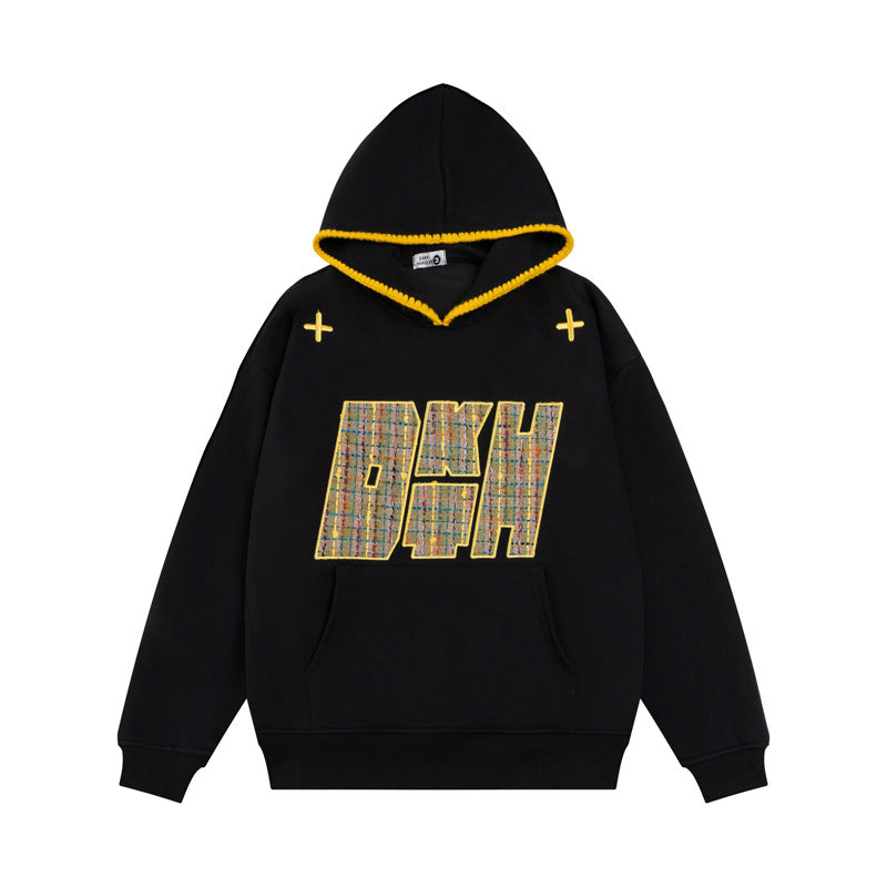 Streetwear Hoodie Vintage Embroidered Hooded Sweater Loose Hoodie