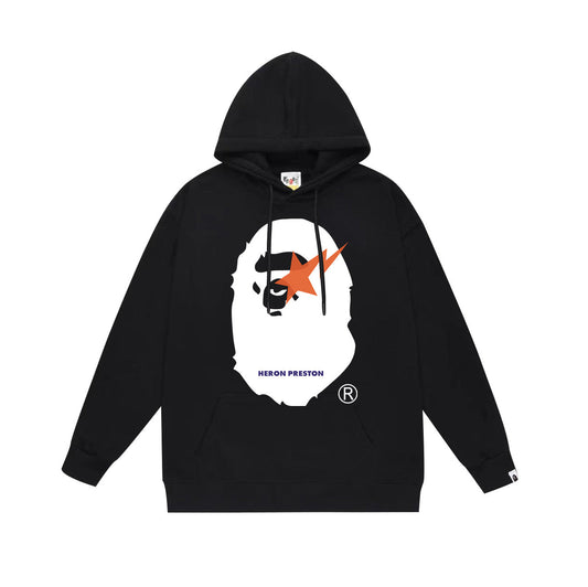 Ape Hoodie Autumn/Winter Letter Print Loose Hoodie Pullover Ape Sweater