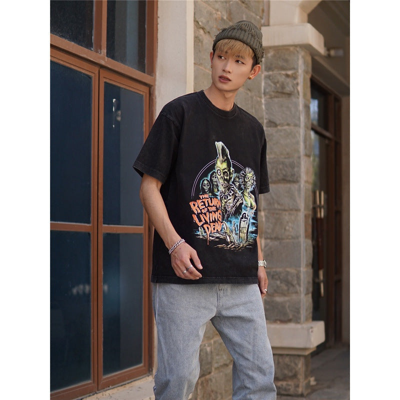 Film Star T Shirt Cotton Loose Nostalgic Short Sleeve American Retro Trendy T-shirt