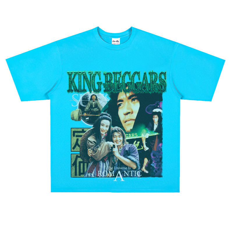 Film Star T Shirt Stephen Chow Short Sleeve American Retro Loose T-shirt