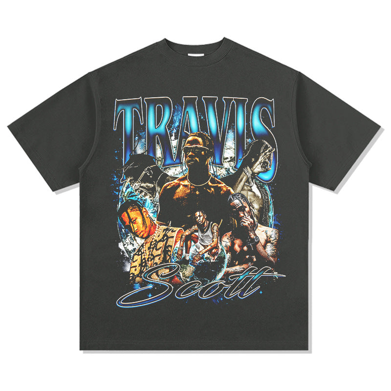 New york hip hop shop vintage hip hop scott ts print short sleeve t-shirt
