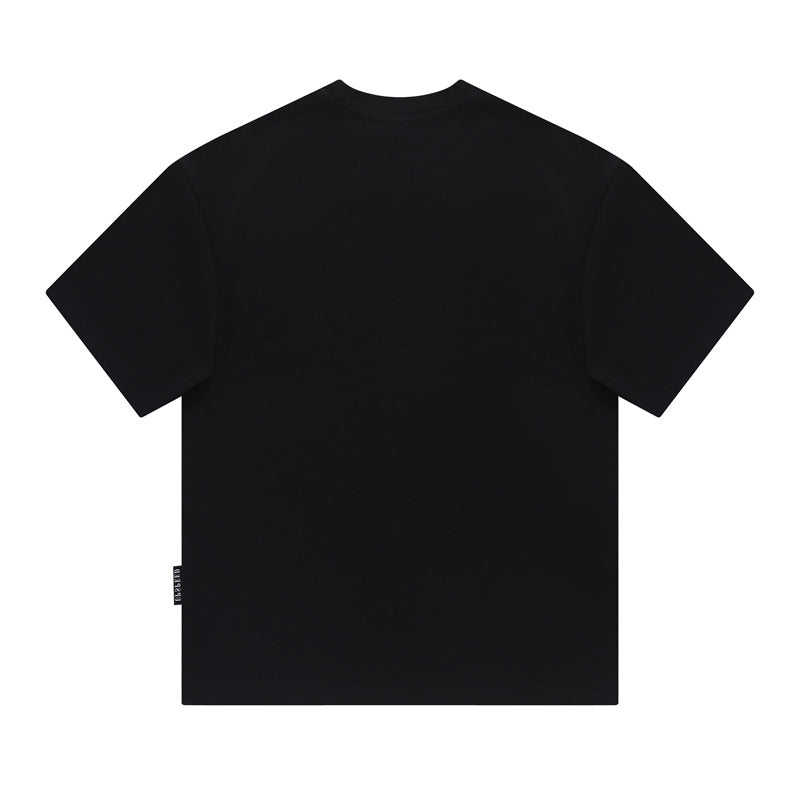 Camisas Retros Ink Letter Print Design Short Sleeve Loose T-Shirt