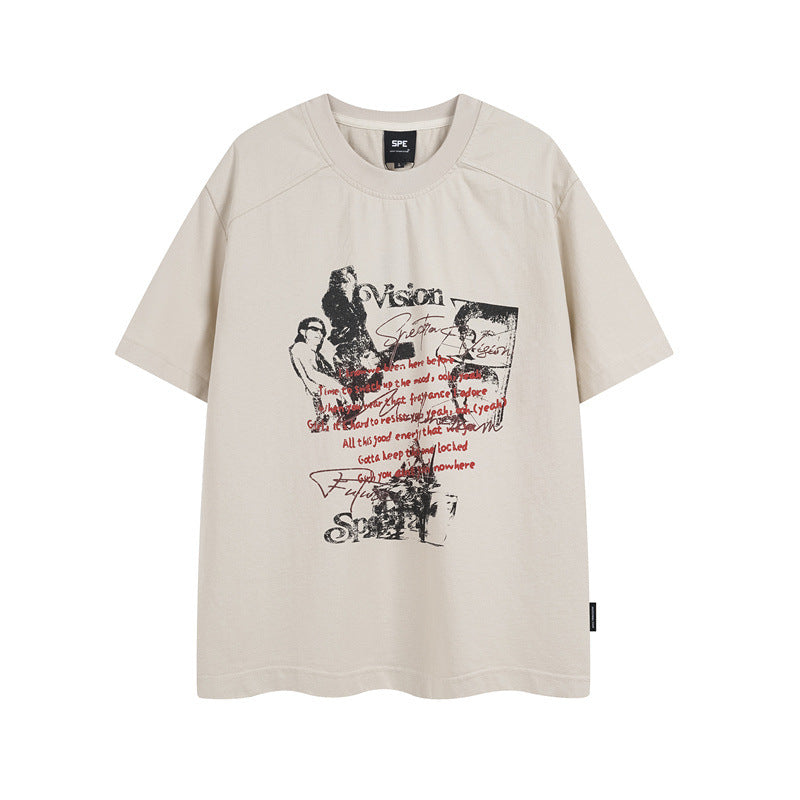 Casual Street Wear Summer Vintage Loose Short Sleeve T-Shirt