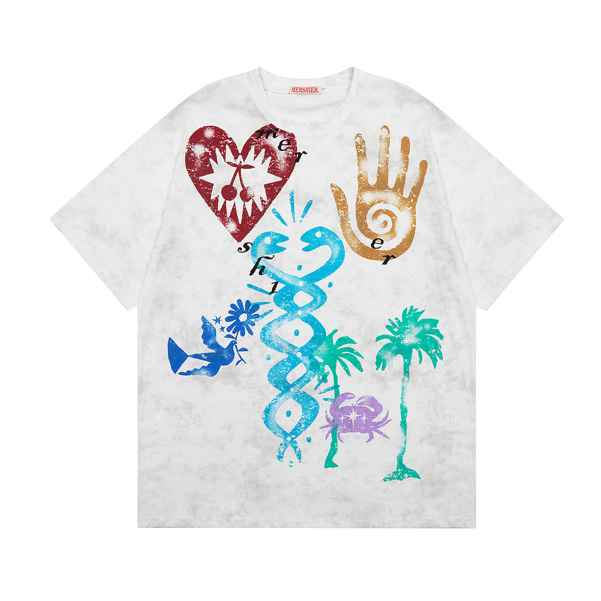 Hustle vintage summer t-shirt loose short sleeves
