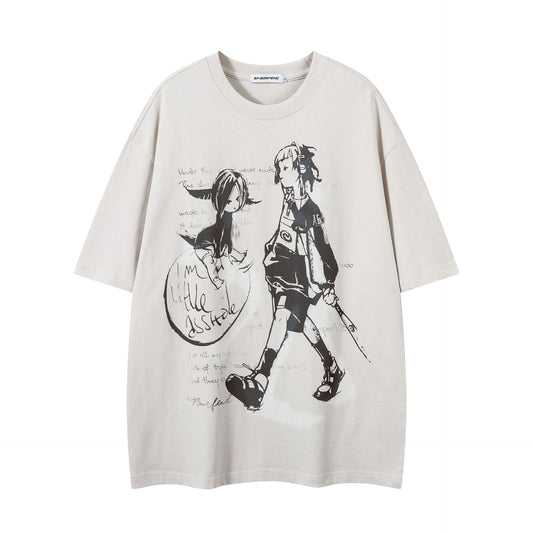 Remeras rock nacional summer vintage t-shirt loose graffiti print short sleeve