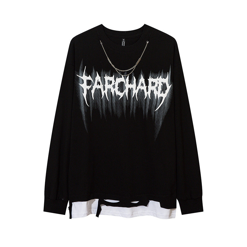 Vintage T Shirts Hip Hop Vintage Long Sleeve T-Shirt Loose Top