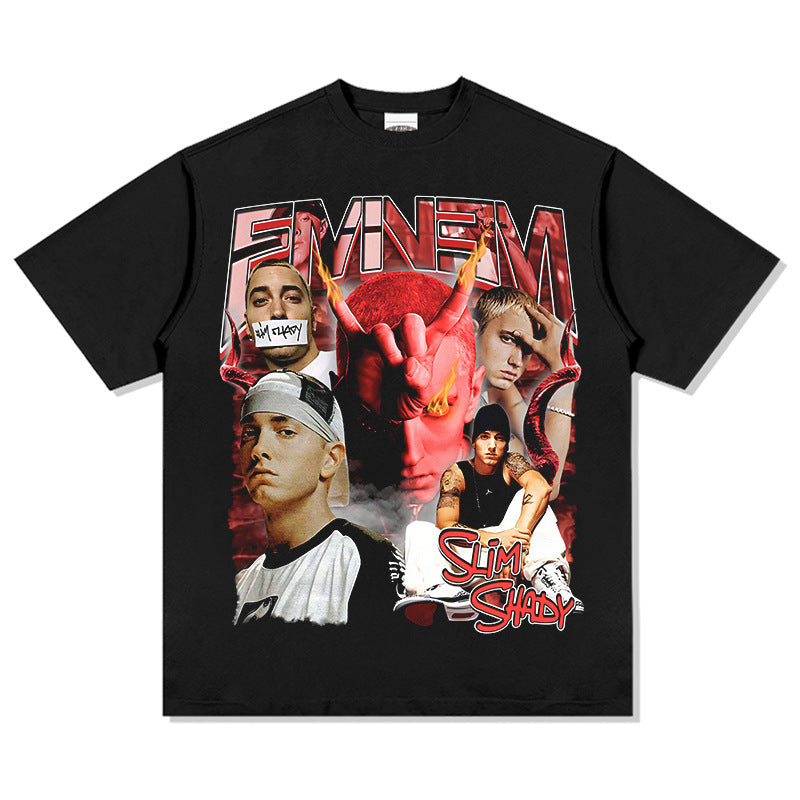 New york hip hop shop vintage hip hop EMINEM print short sleeve t-shirt