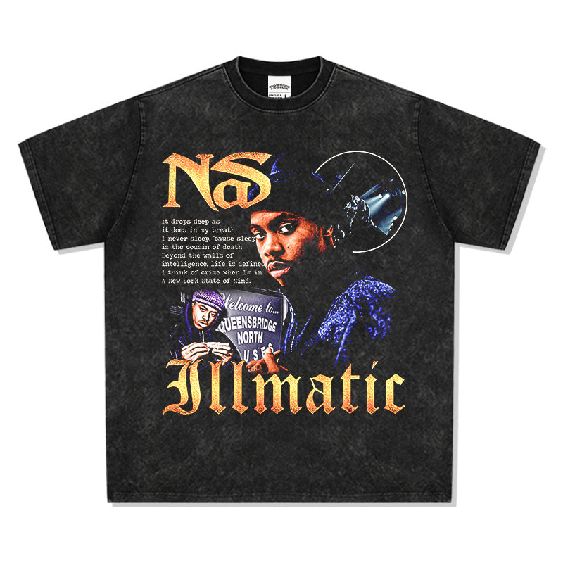 Cool t rapper hip hop rap, nasas print long sleeve short sleeve vintage