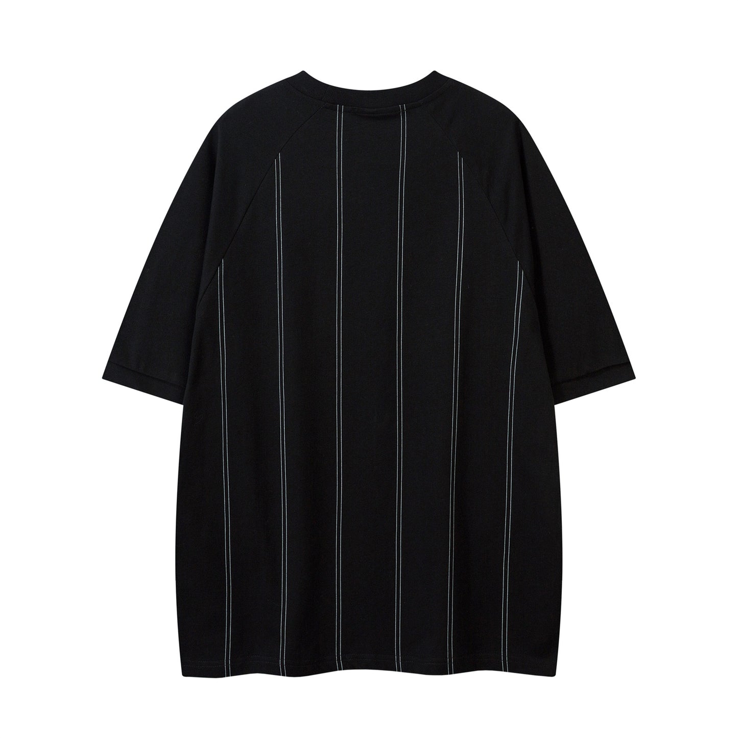 Distorted vintage loose striped alphabet print short sleeve t-shirt top