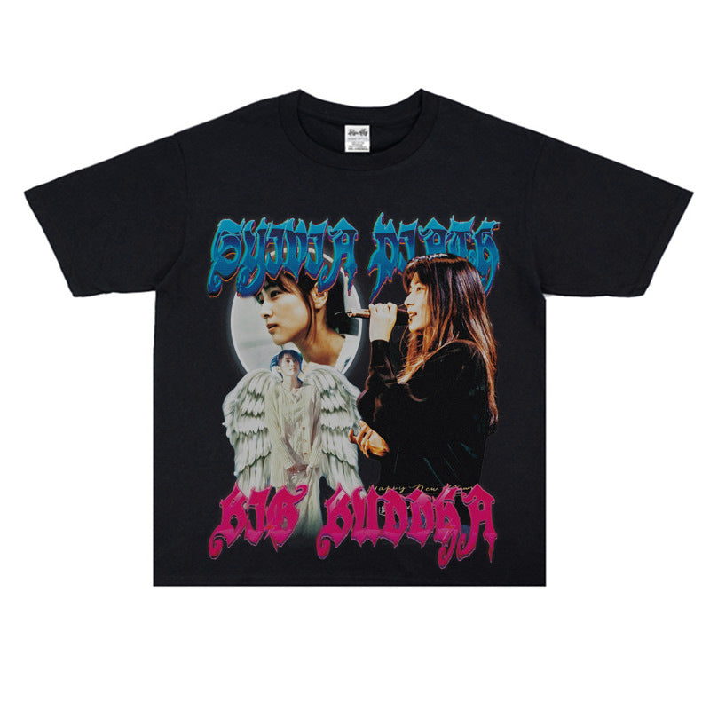 Film Star T Shirt Singer Izumi Sakai Character Loose Retro Street T-shirt Men and Women