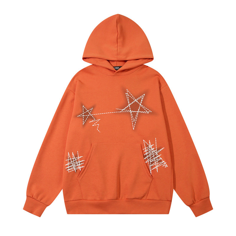 Streetwear Hoodie Hip Hop Graffiti Pentagram Hooded Sweater Vintage Hoodie