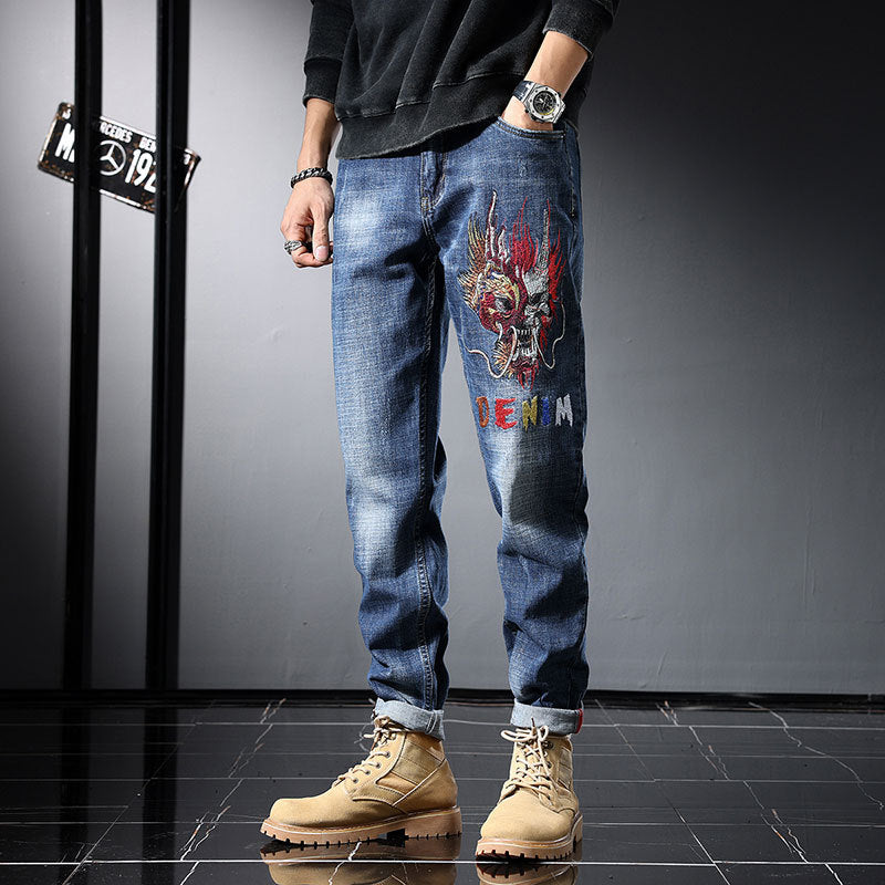 1990 Fashion Jeans Autumn Jeans Embroidery
