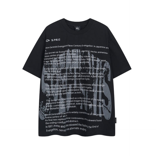 Retro Style Shirt For Men Summer Vintage Graffiti Print Short Sleeve T-Shirt