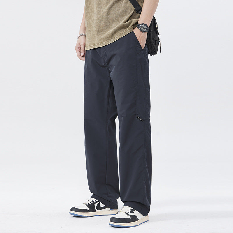 Men Casual Pants Straight Men's Spring and Summer Loose Wide Leg Pants