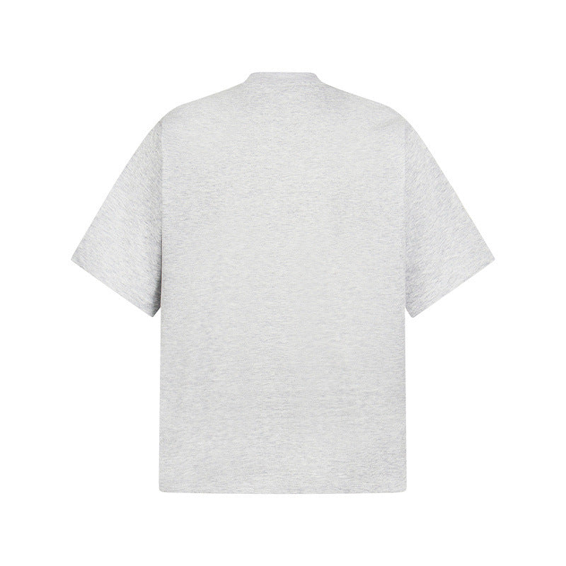 Casual Street Wear Old Embroidered Love Vintage Loose Hip Hop Oversize Short Sleeve T-Shirt