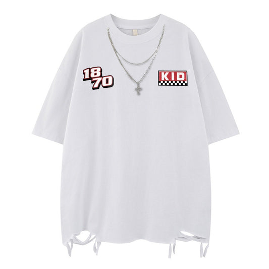 US drip outfits Summer Vintage Casual Loose Short Sleeve T-Shirts