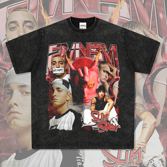 New york hip hop shop vintage hip hop EMINEM print short sleeve t-shirt