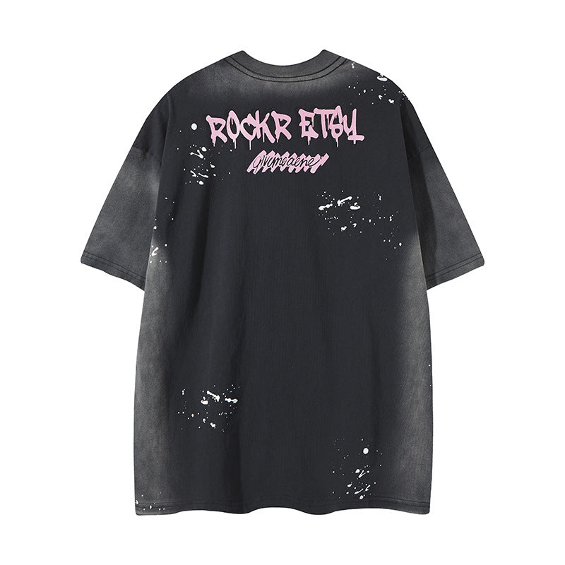Nyc T Shirt Rabbit Print Crew Neck Short Sleeve T-Shirt