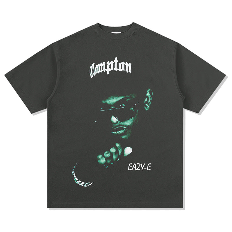Marcas streetwear usa vintage hip hop Eazy-E print short-sleeved t-shirt