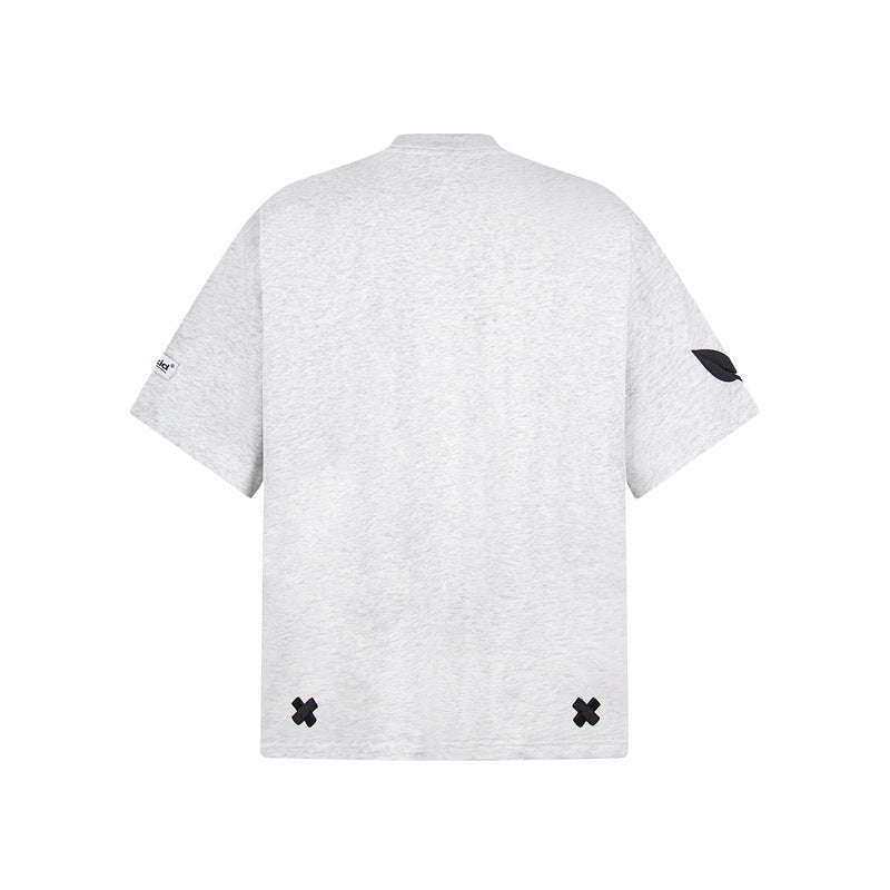 Camisas Retros Vintage Embroidery Letter Short Sleeve T