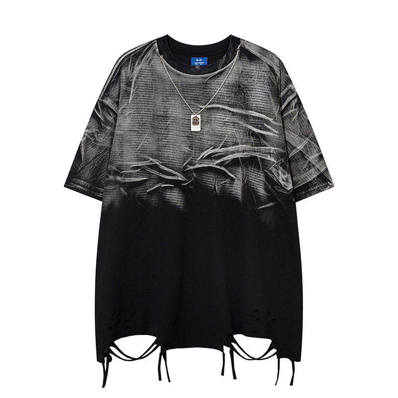 Hip hop shirt summer wash tie dye T-shirt short sleeve