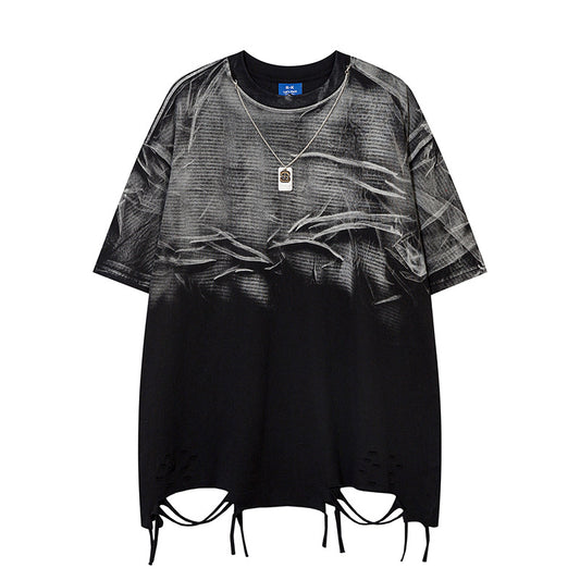 Hip hop shirt summer wash tie dye T-shirt short sleeve