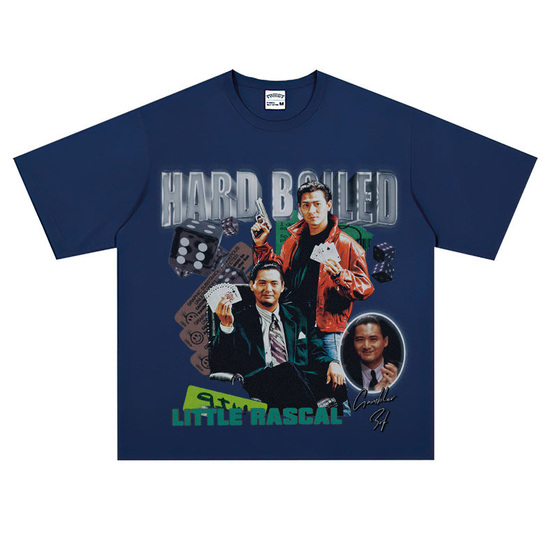 Film Star T Shirt Short Sleeve Retro American T-shirt Men and Women