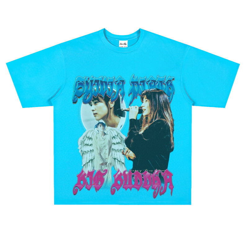 Film Star T Shirt Singer Izumi Sakai Character Loose Retro Street T-shirt Men and Women